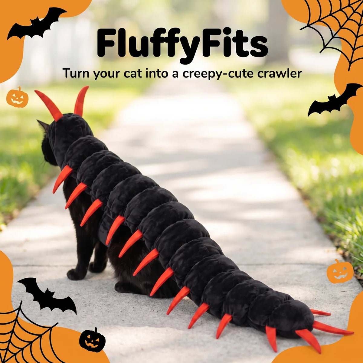 FluffyFit™ Cat Costume | Soft Plush Halloween Crawler, Easy On